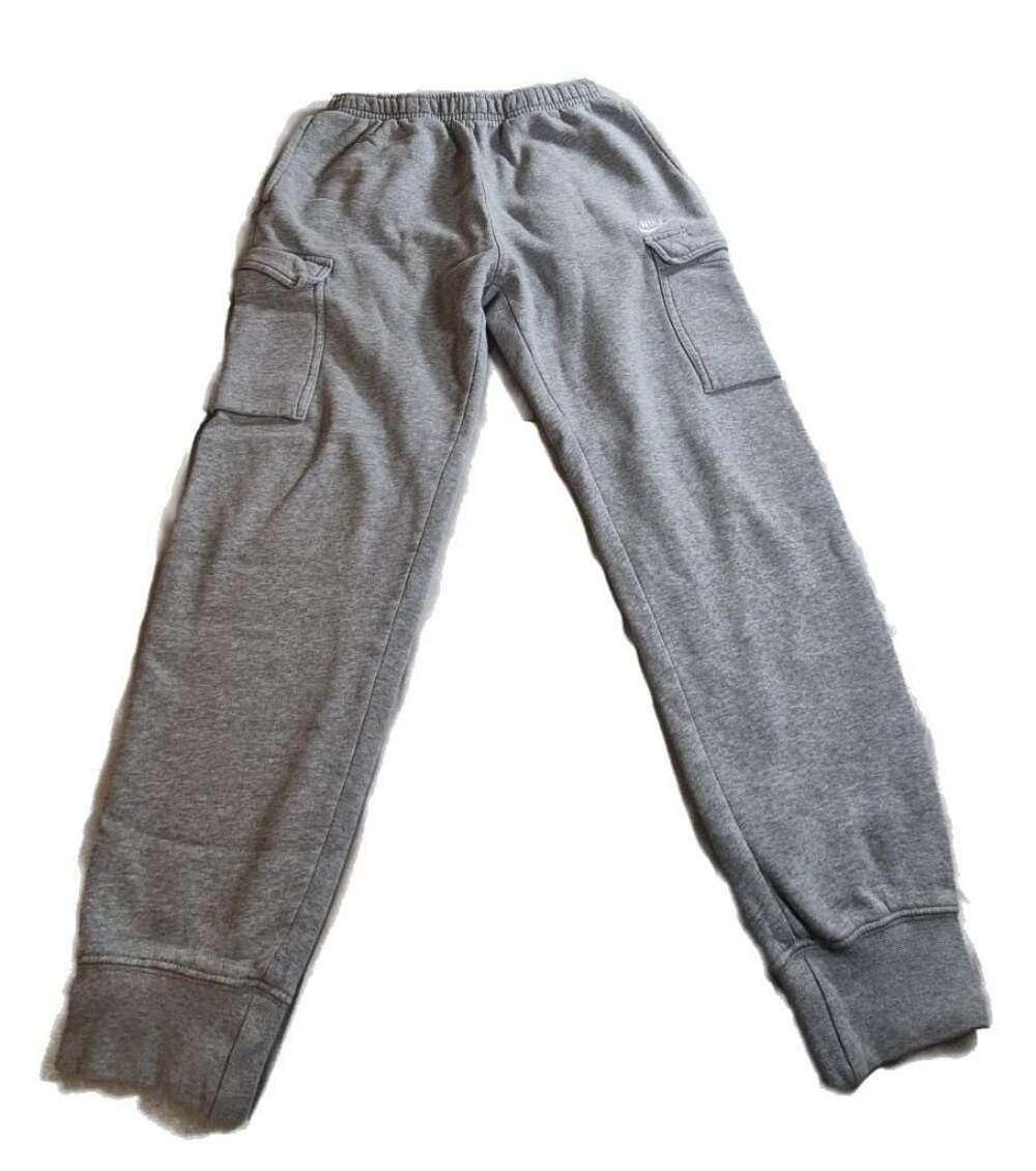 Nike Sportswear Club Fleece Cargo Jogger Sweatpants in Dark Grey Heather